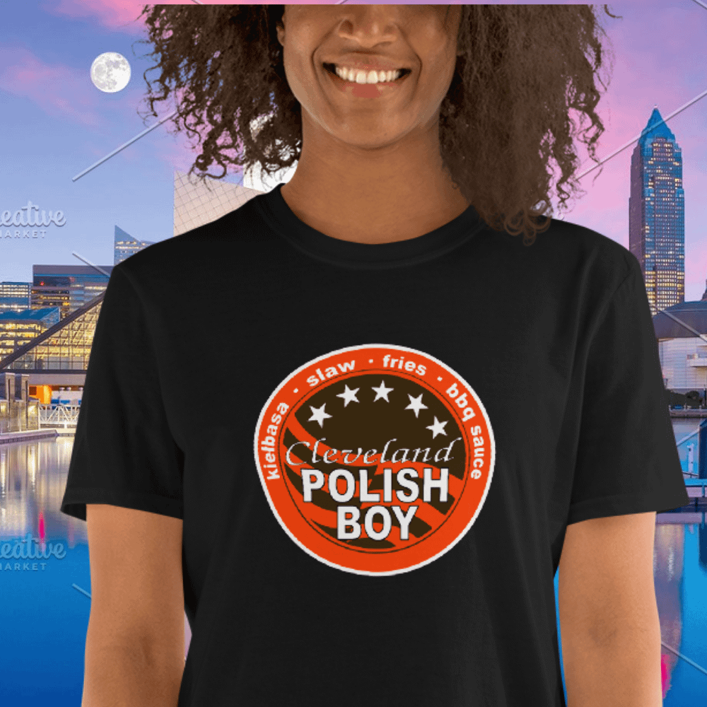 Chick wearing a Cleveland Polish Boy Tshirt by Mrugacz.