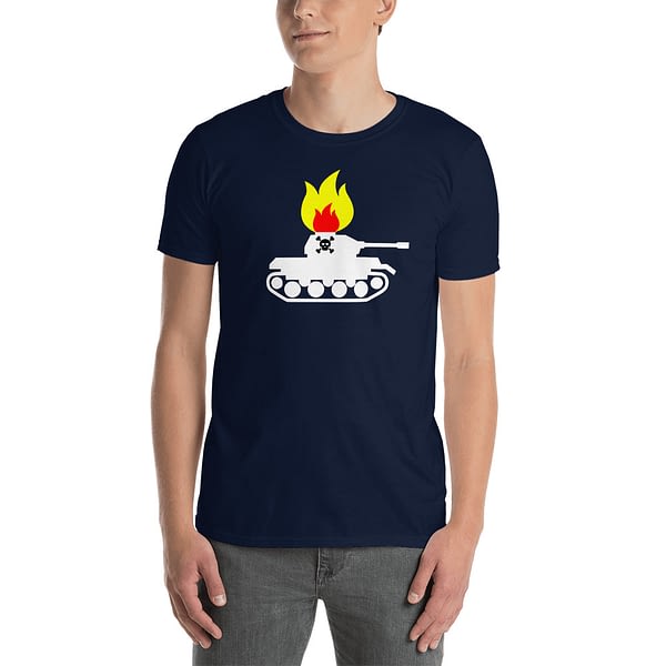 Man wearing a Mrugacz design t-shirt.