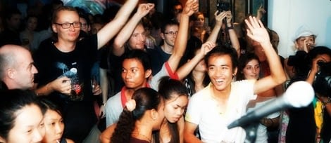 Dancing crowd at Equinox bar- home for Absolutely Free Downloads.