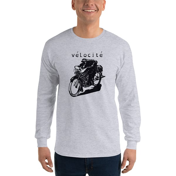 Man wearing a Classic Motorcycle Velocity TShirt by Mrugacz
