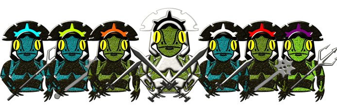 Lizard Legion Chameleon Legionaries cast of 5 of 100 by Mrugacz.